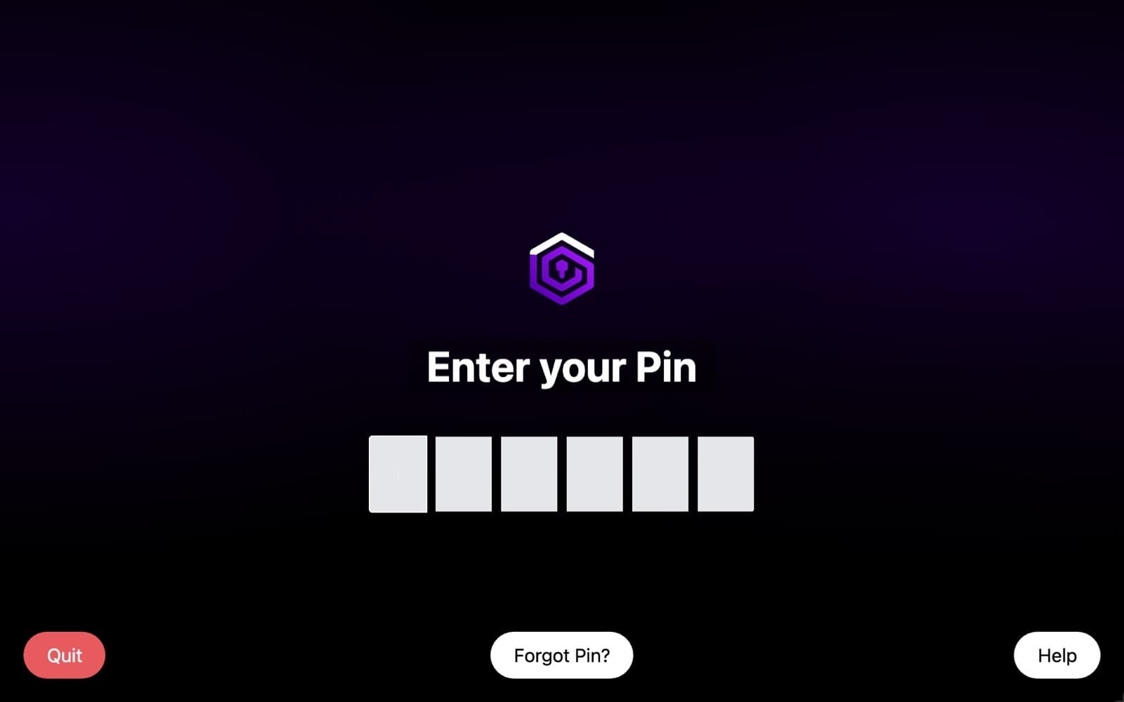 Guard's lock screen asking for a PIN to unlock the encrypted vault